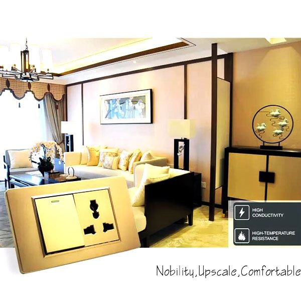 Mitmeosalise valgustuse elektriline seinalüliti ja pistikupesa suur paneel